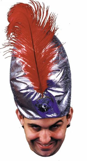 Turban Silver With Plume Deluxe