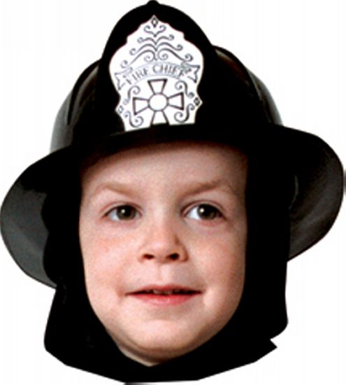 Fire Fighter Black Helmet Child