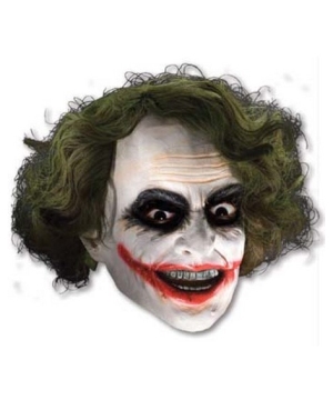 Joker Mask With Hair - Adult Costume