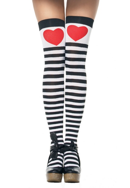 Stripe Stocking With Heart Print