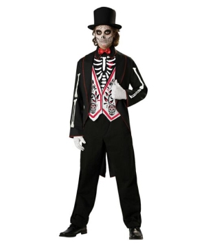 Adult Skeleton Groom Ghost Halloween Costume - Men Skelton Costumes