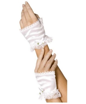 White Southern Belle Glovettes - Adult Costume Accessory