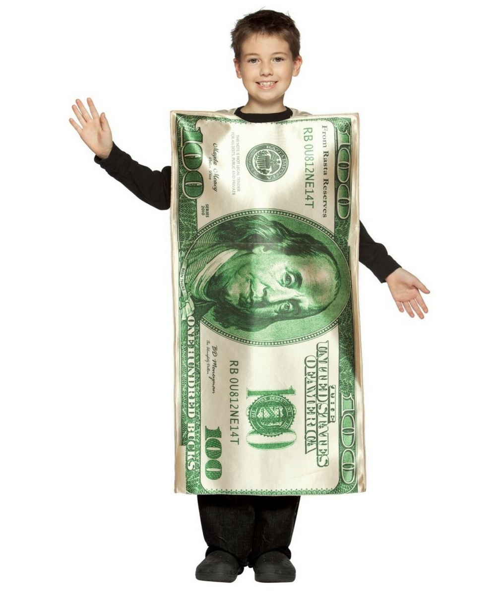 Kids 100 Dollar Bill Child Costume