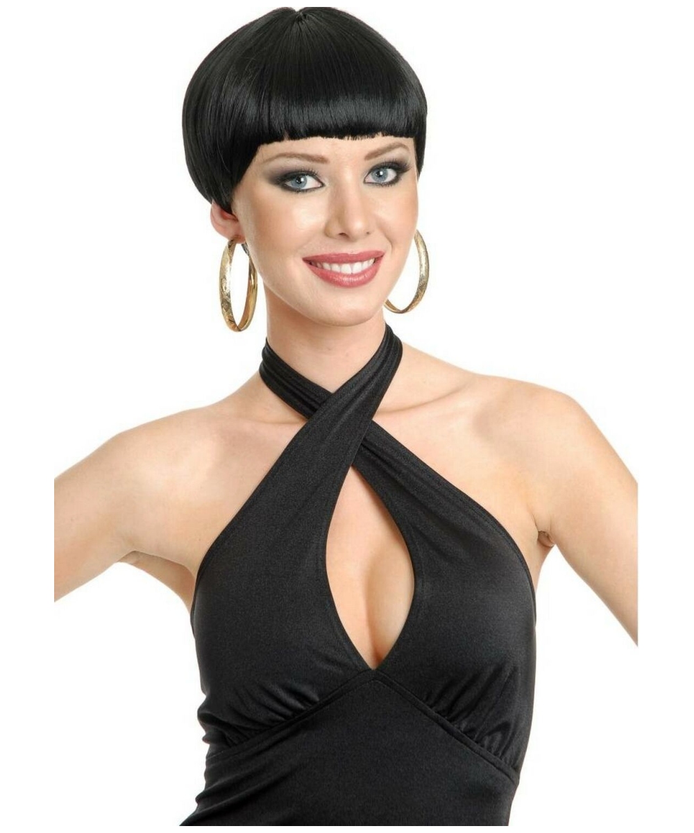 Short Black Flapper  Wig