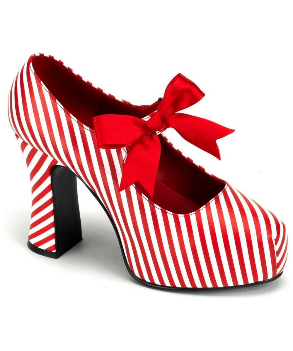 Candy Cane Heels With Red Bow Shoes