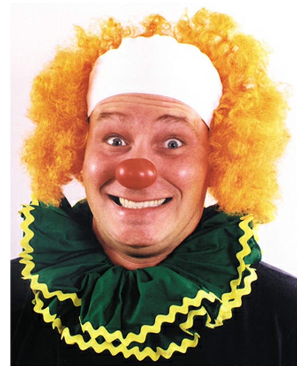 Orange Bald Curly Clown Wig