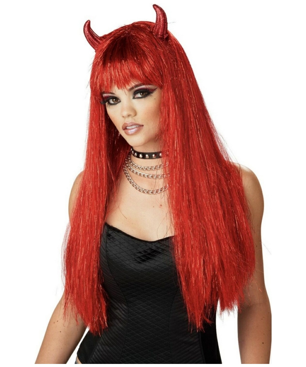 Dazzling Devil Red  Wig