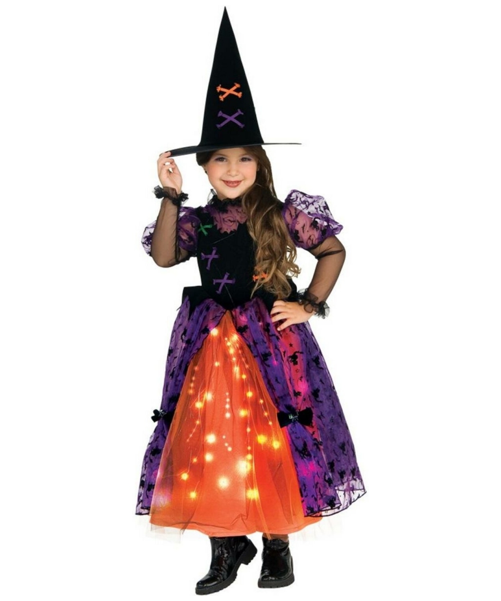 Fiber Optic Pretty Witch Kids Halloween Costume - Girls Costumes