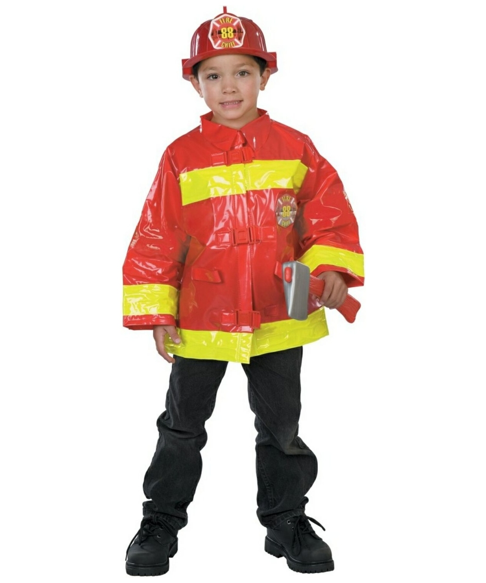 Firefighter Costume Kids Costume Red Fire Halloween Costume at