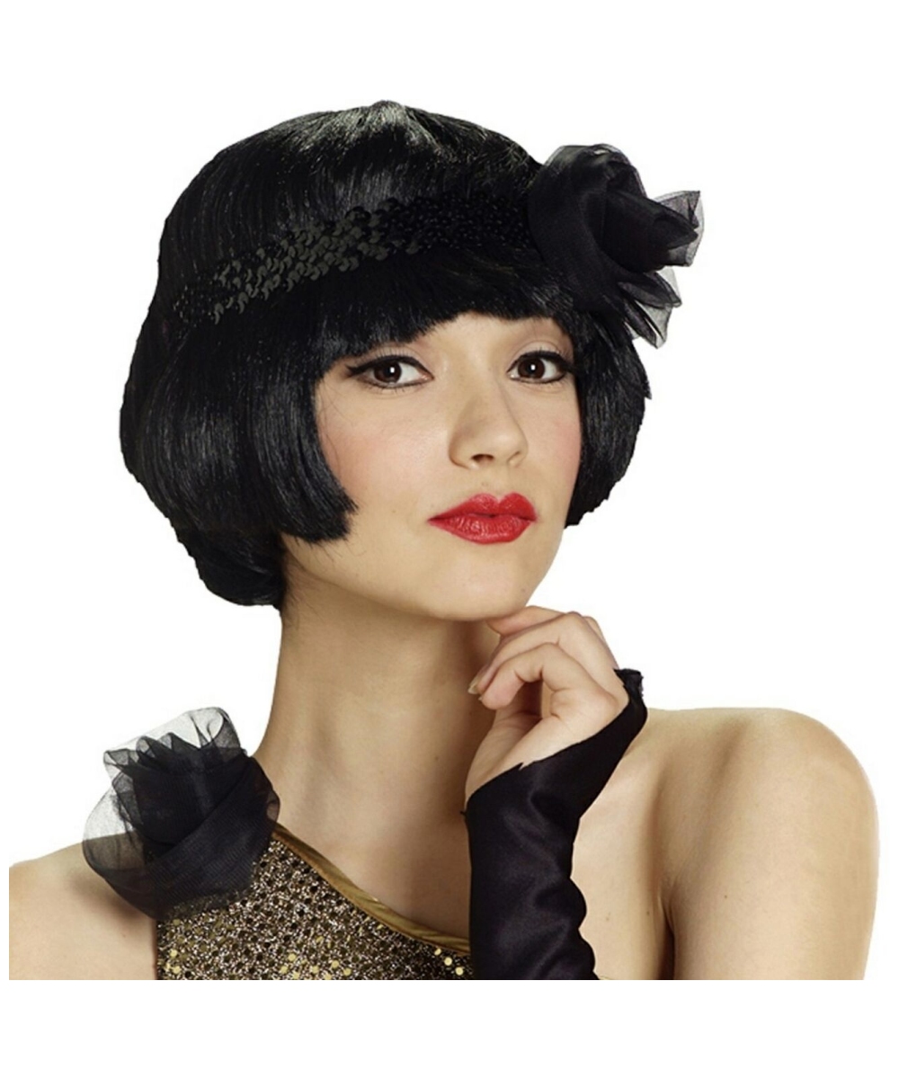 Adult Fabulous Black Flapper Wig - Women Halloween Costumes