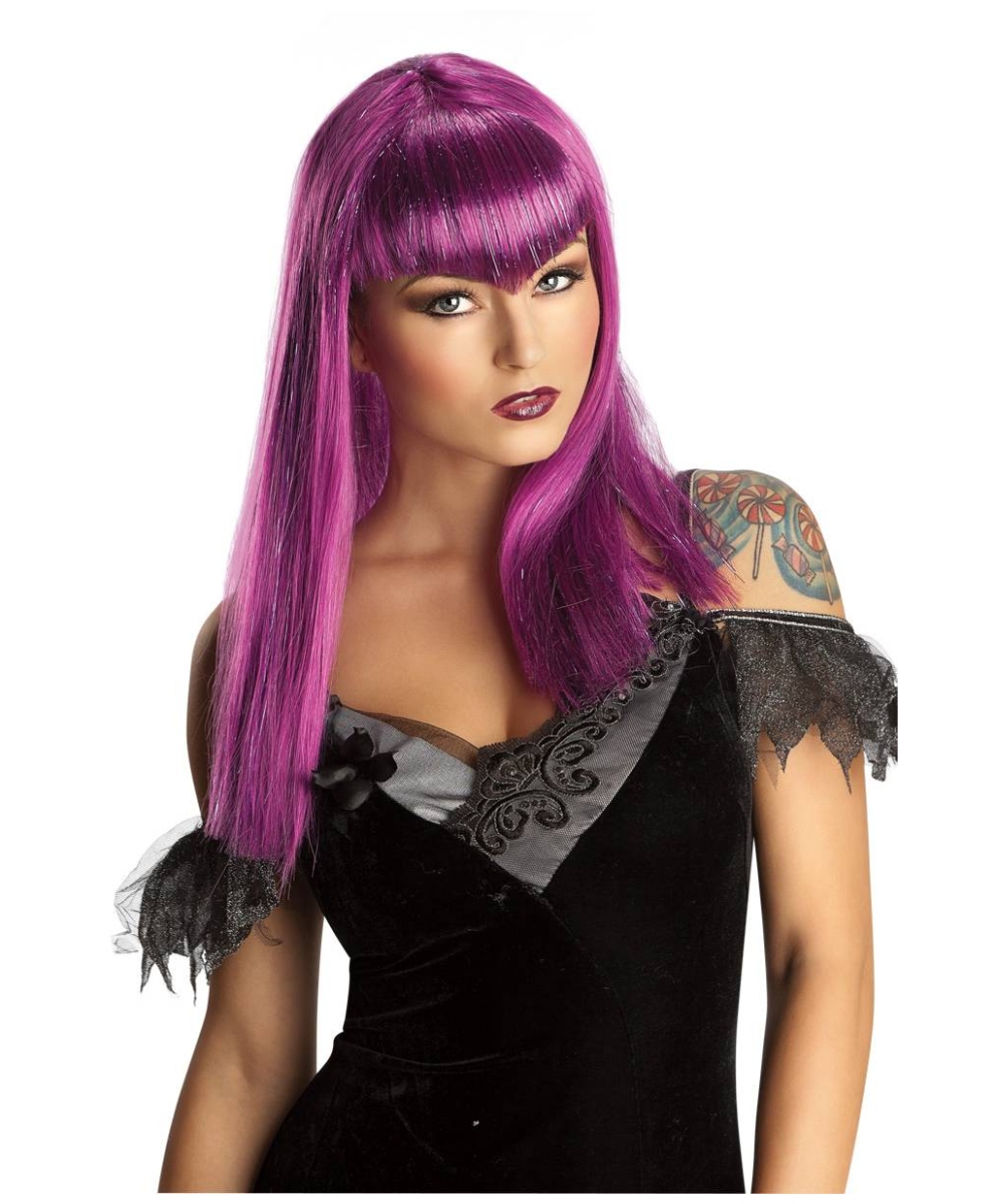 Glitter Vamp  Wig Purple