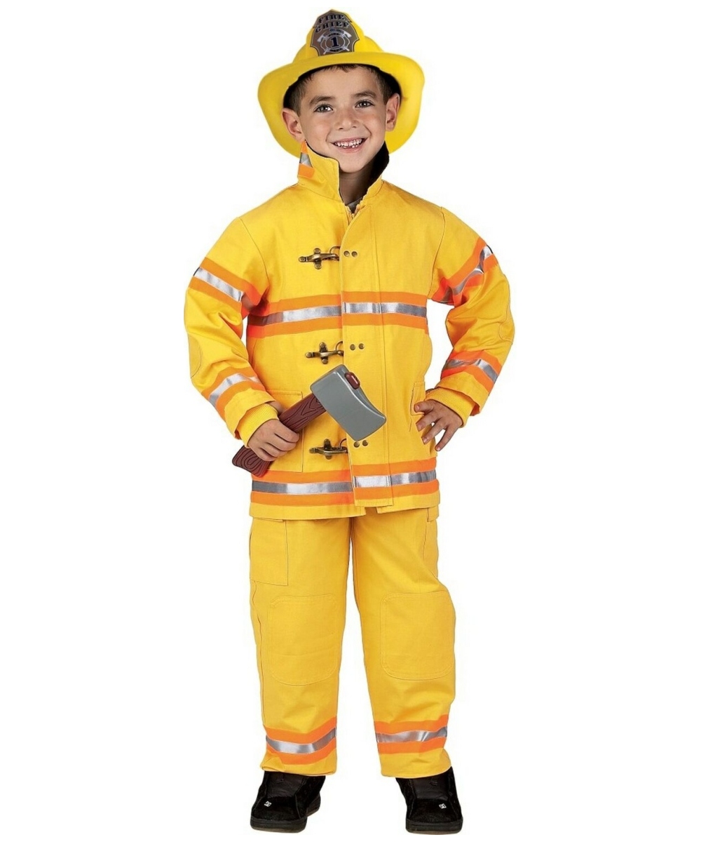 Jr Firefighter Suit With Helmet Costume