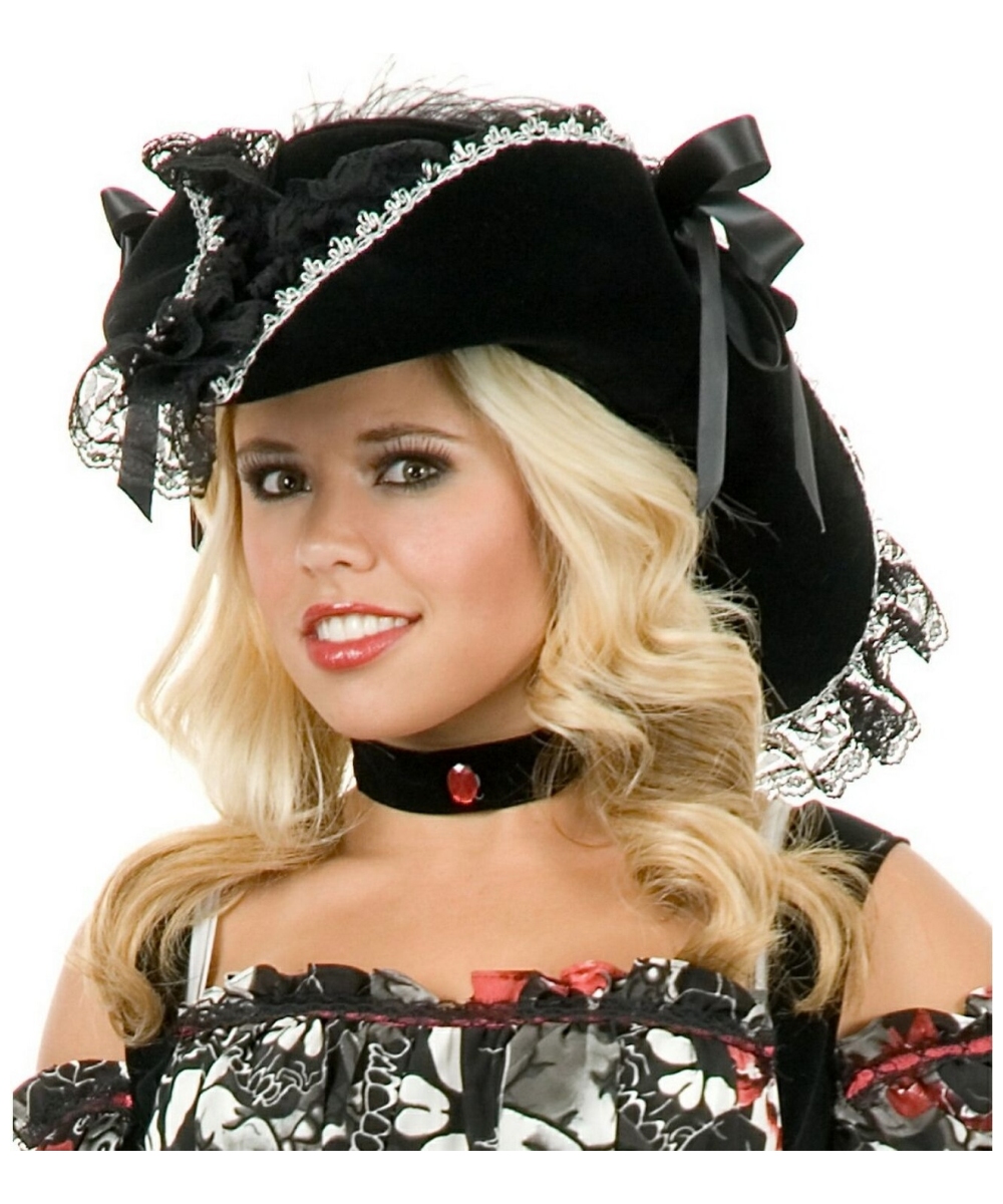 Lacey Pirate Hat Adult Costume Accessory At Wonder Costumes 2807