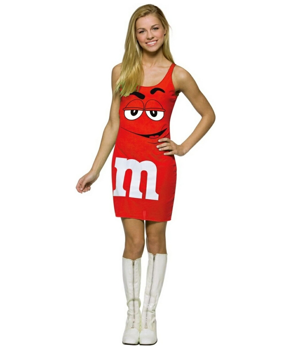 M&m Red Tank Dress Teen Costume