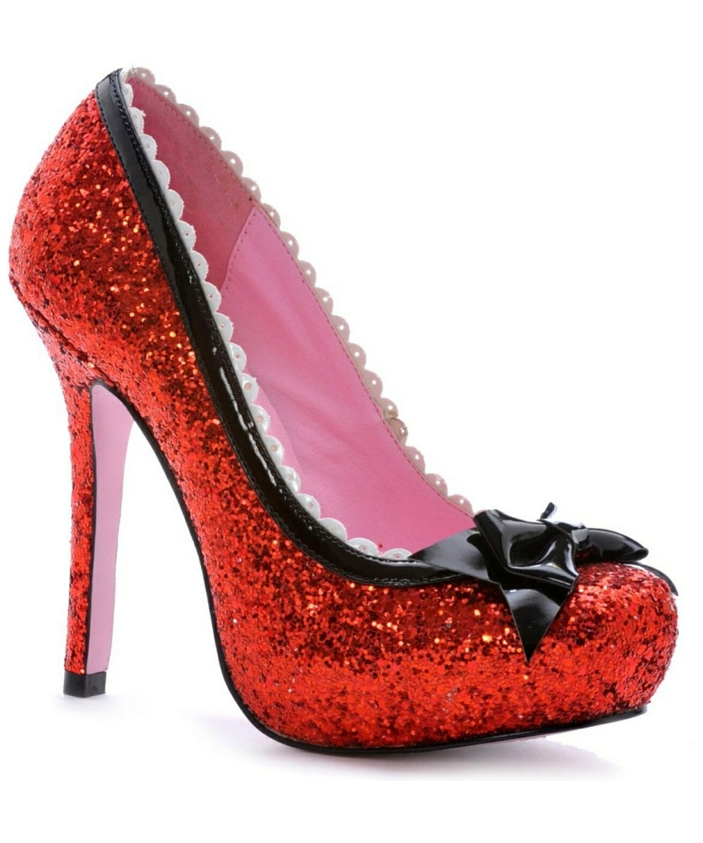 Adult Red Glitter Princess Shoes - Costume Shoes