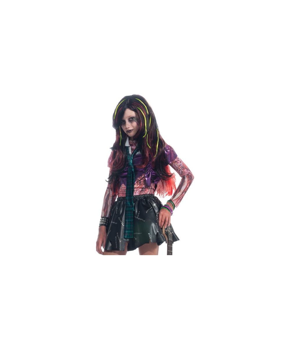 Kids Red Streaks Girls Zombie Wig