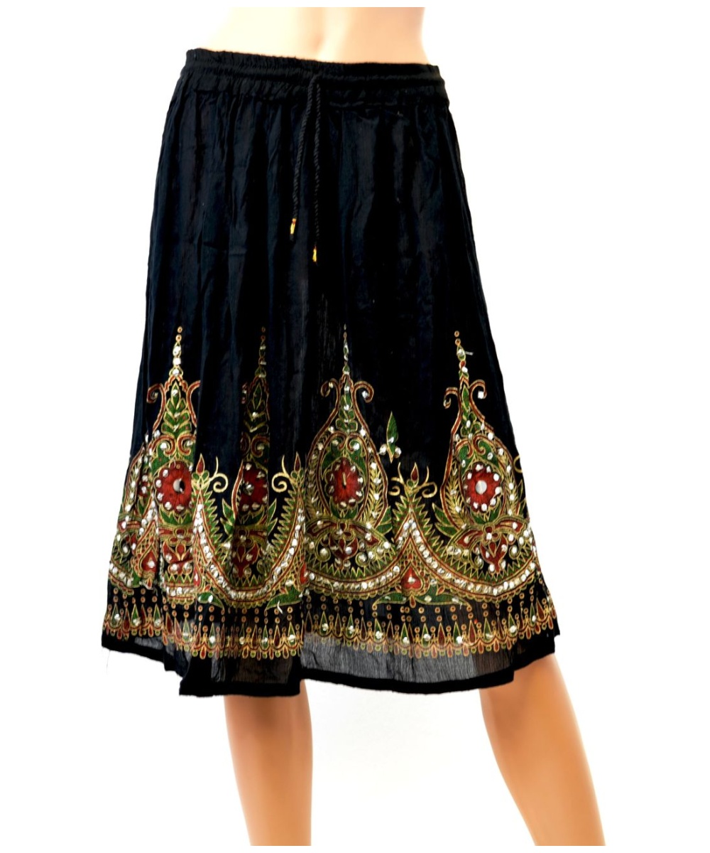 Women's Black Short Indian Skirt