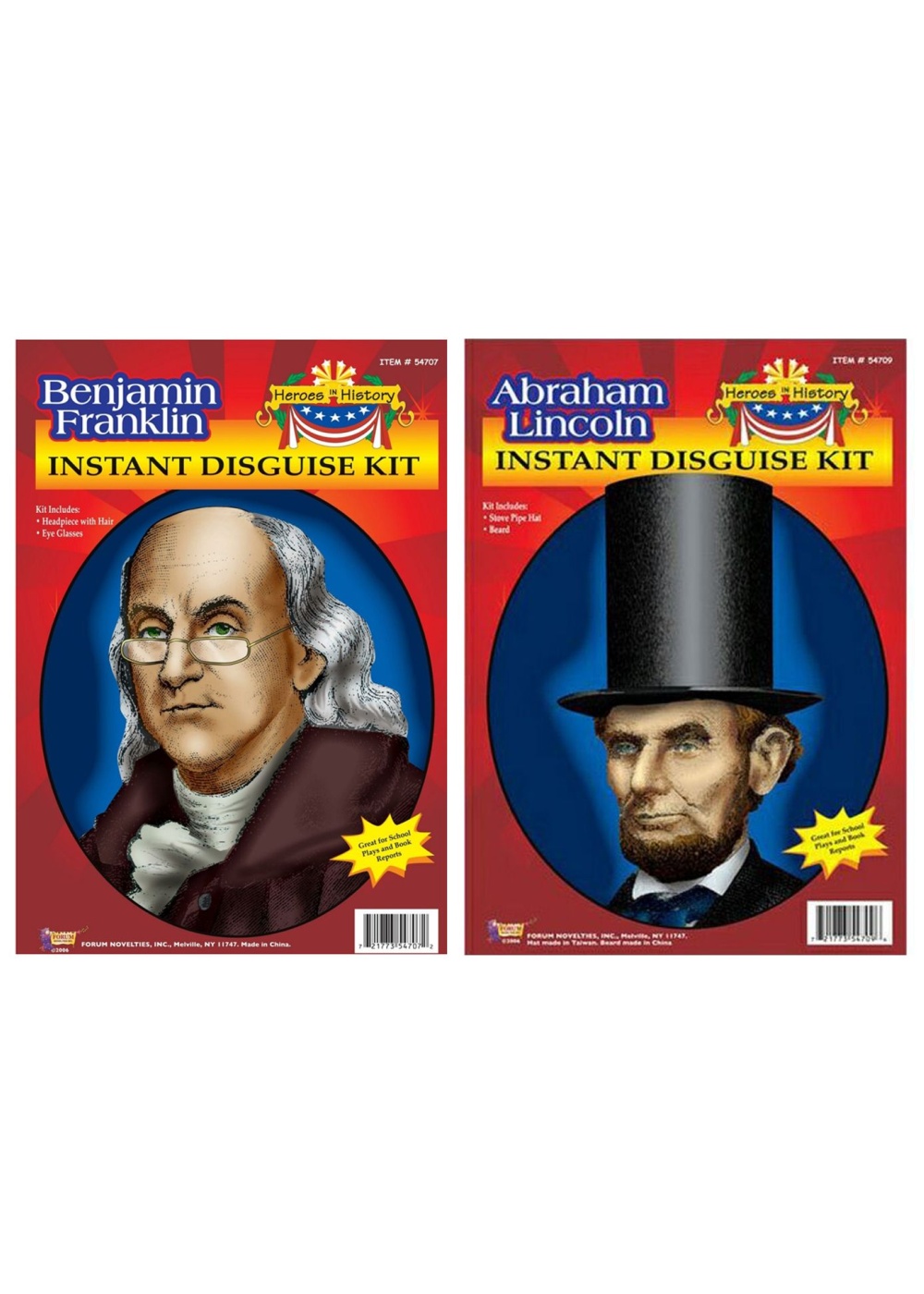Benjamin Franklin And Abraham Lincoln Costume Kits