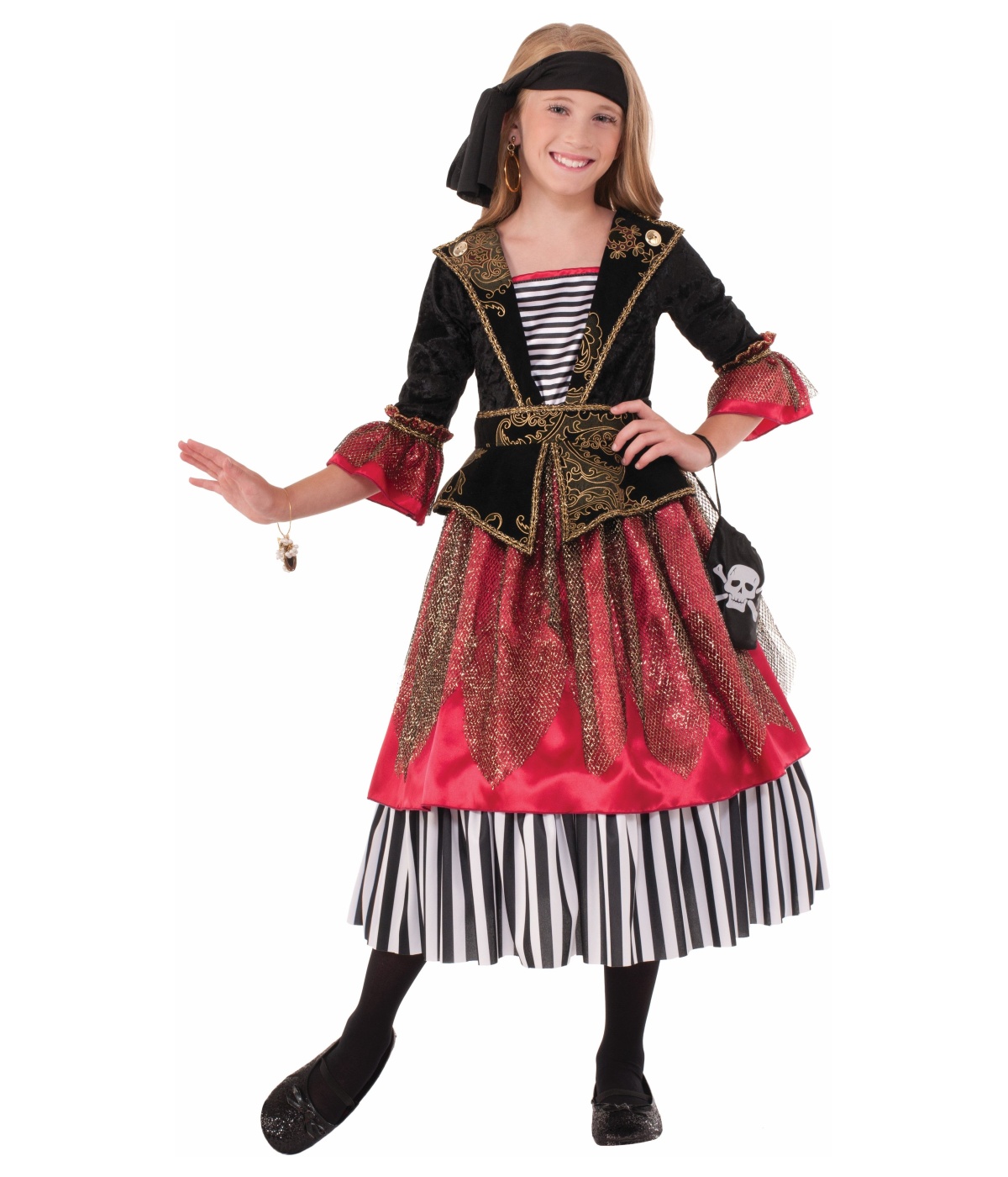 Kids Buccaneer Of The Caribbean Girls Pirate Costume