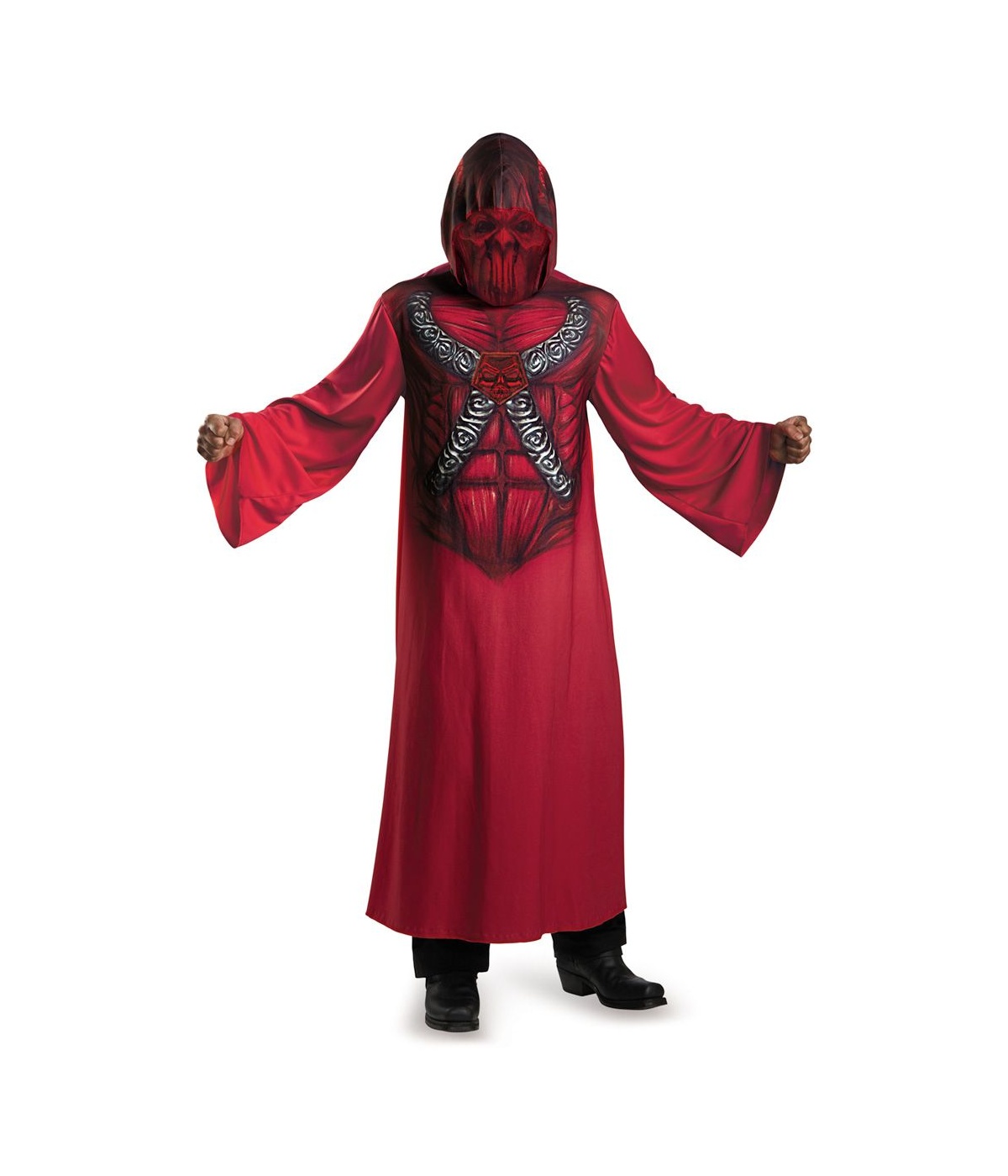 Devil Hooded Print Robe Mens Costume - Scary Costumes