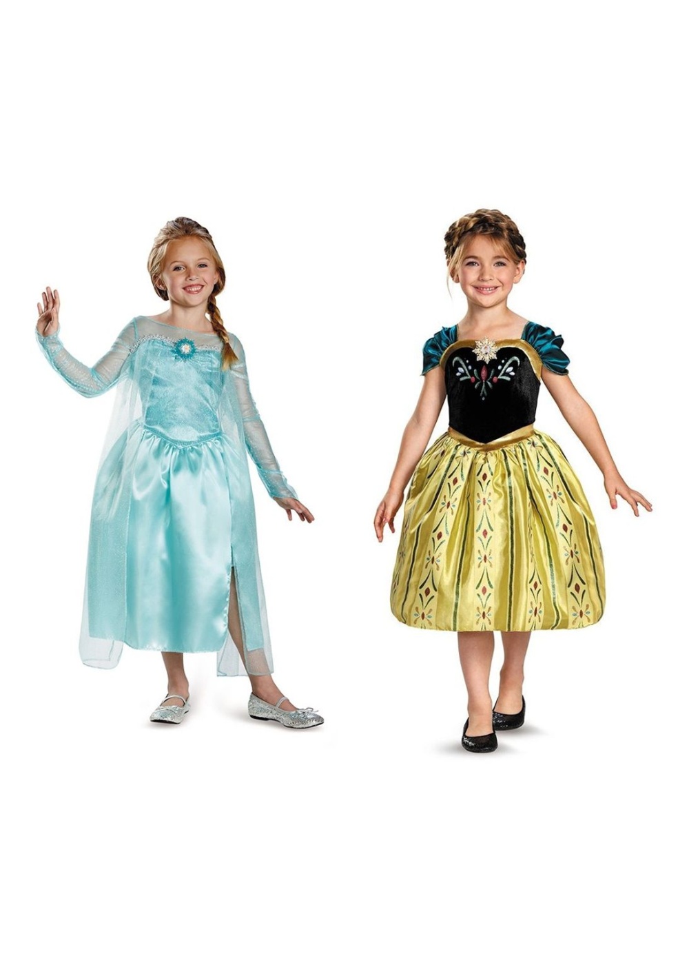 Kids Disney Frozen Elsa And Anna Girl Costumes