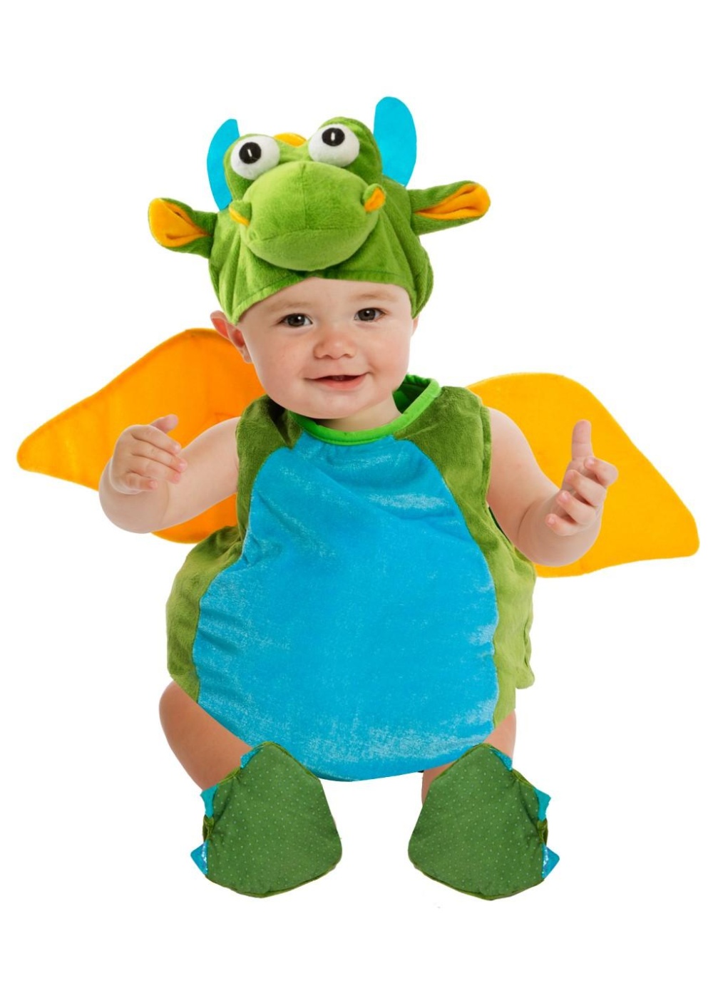 Fluffy Green Dragon Baby Costume