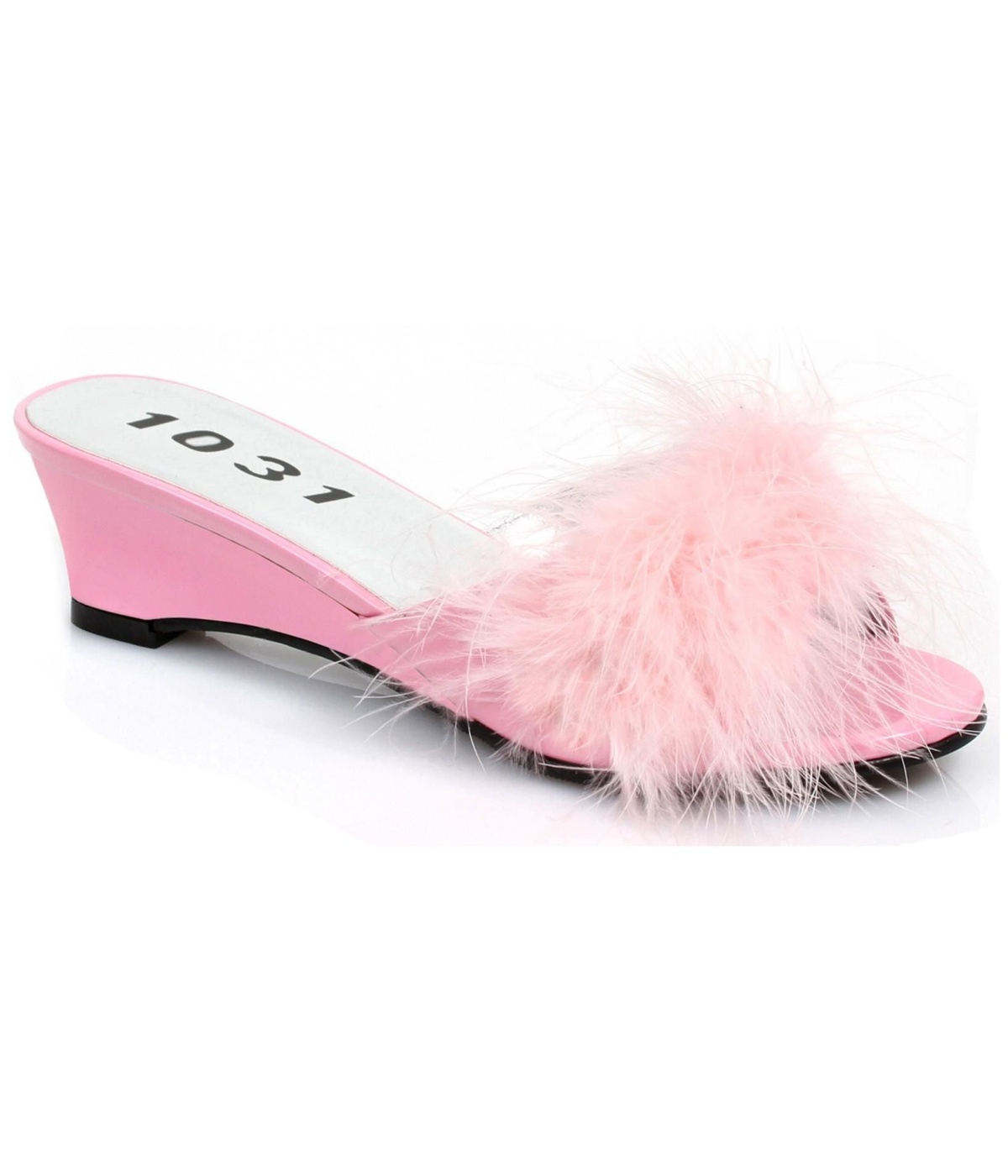 pink feather shoes