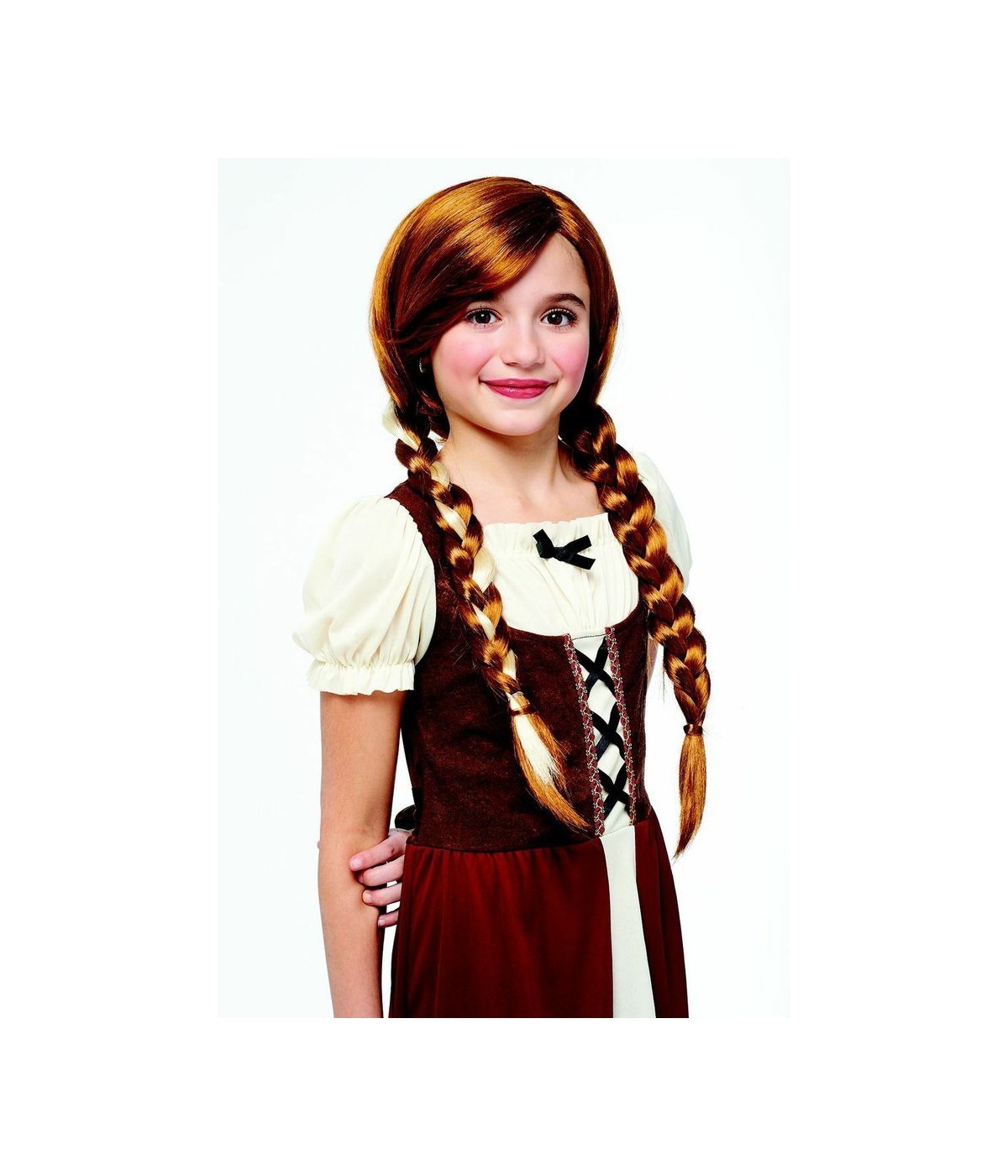 Kids Peasant Girl Natural Red Girls Wig