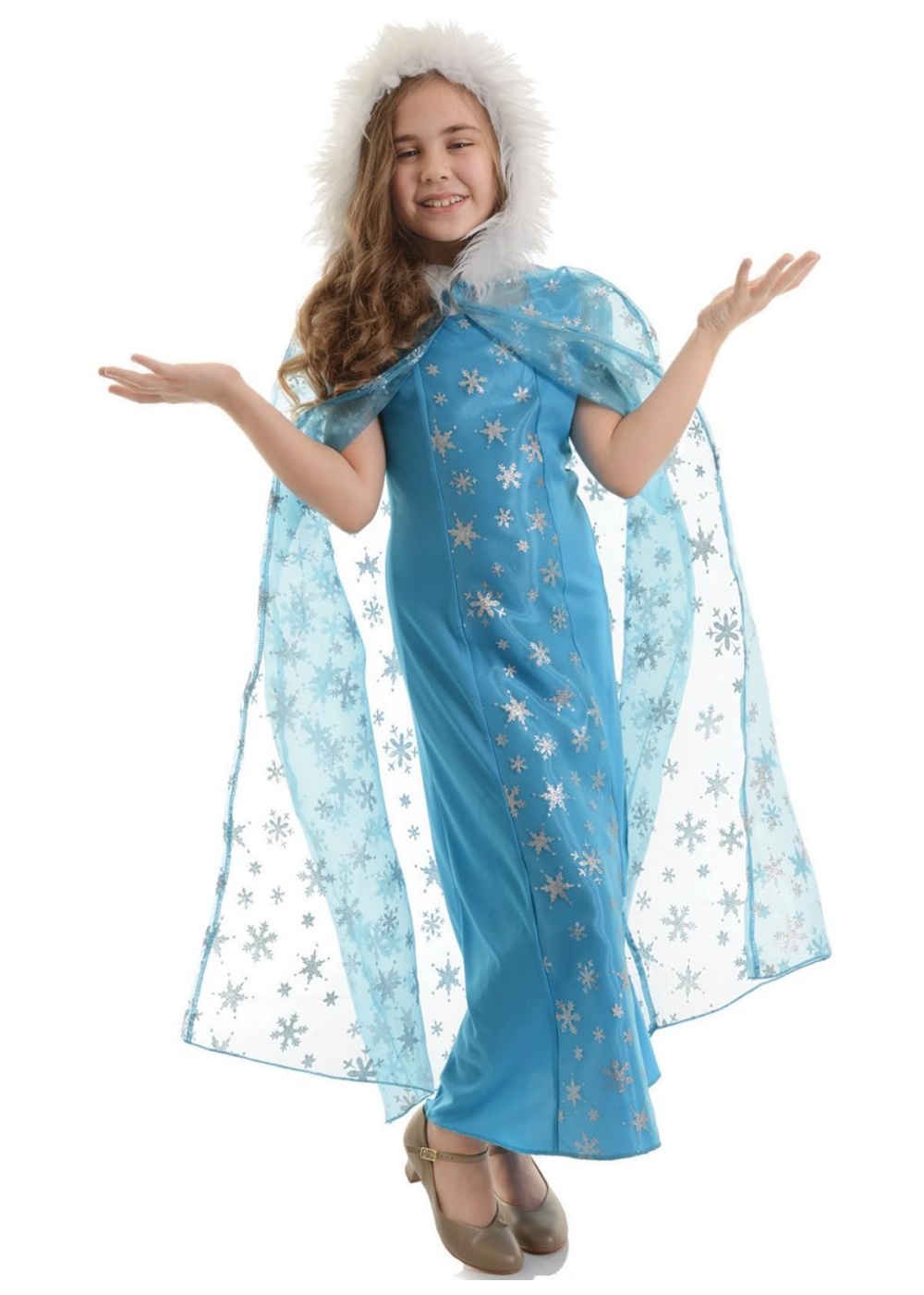 Kids Snow Queen Girls Cape