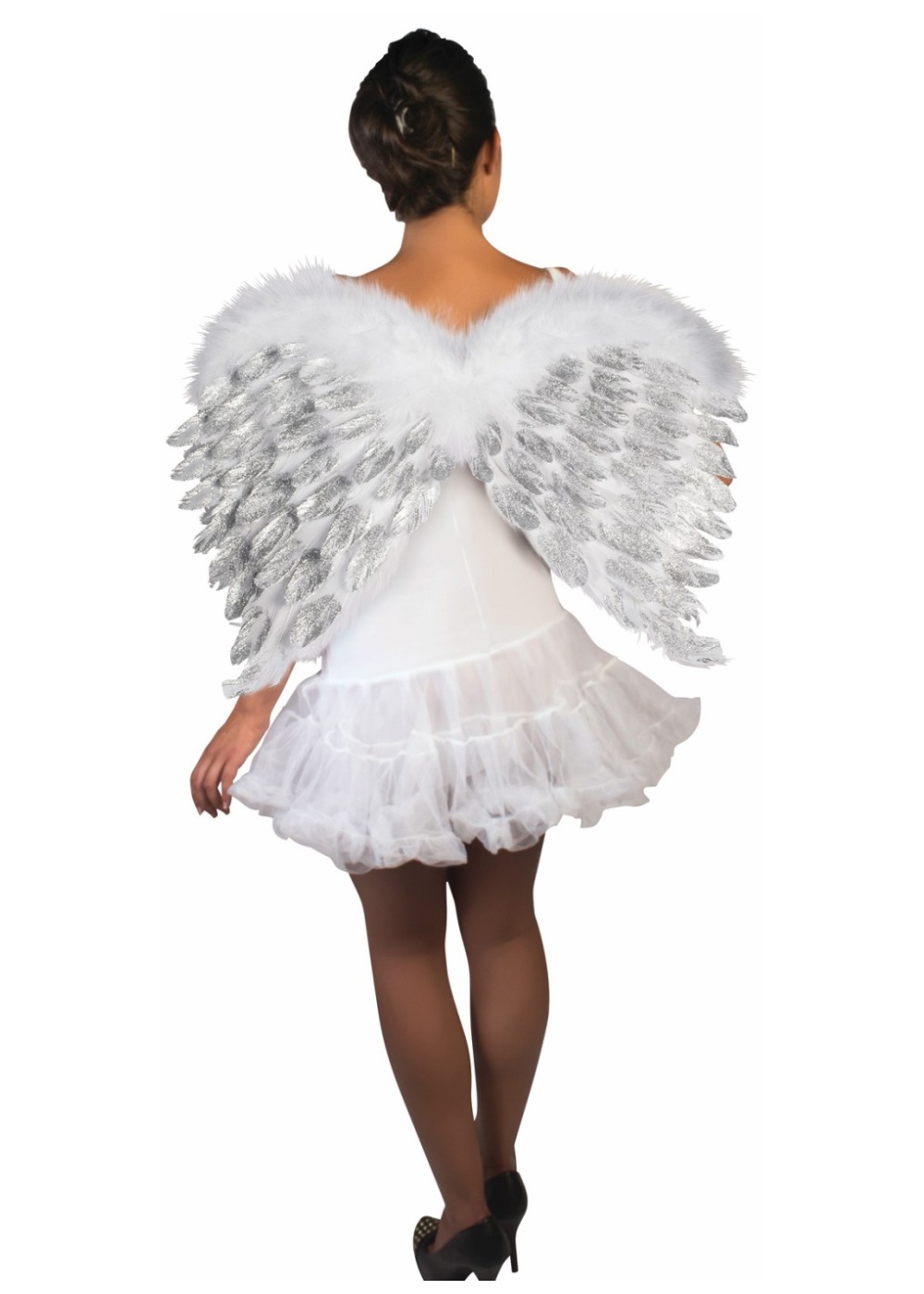 White Feather Angel Wings With Glitter