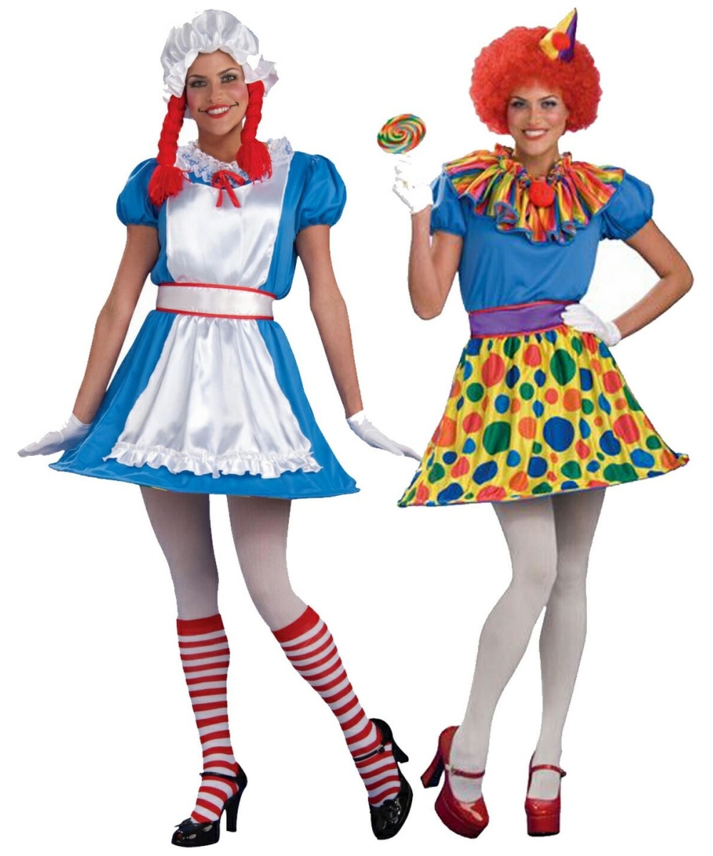 Clown Reversible Ragdoll Adult Costume - Women Clown Costumes