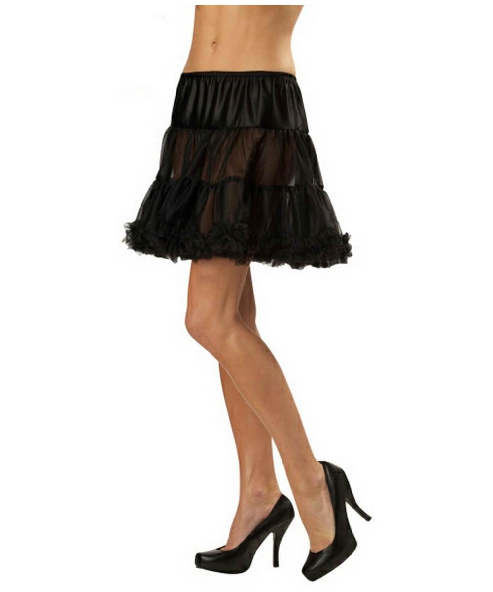 Ruffle Trimmed Black Petticoat