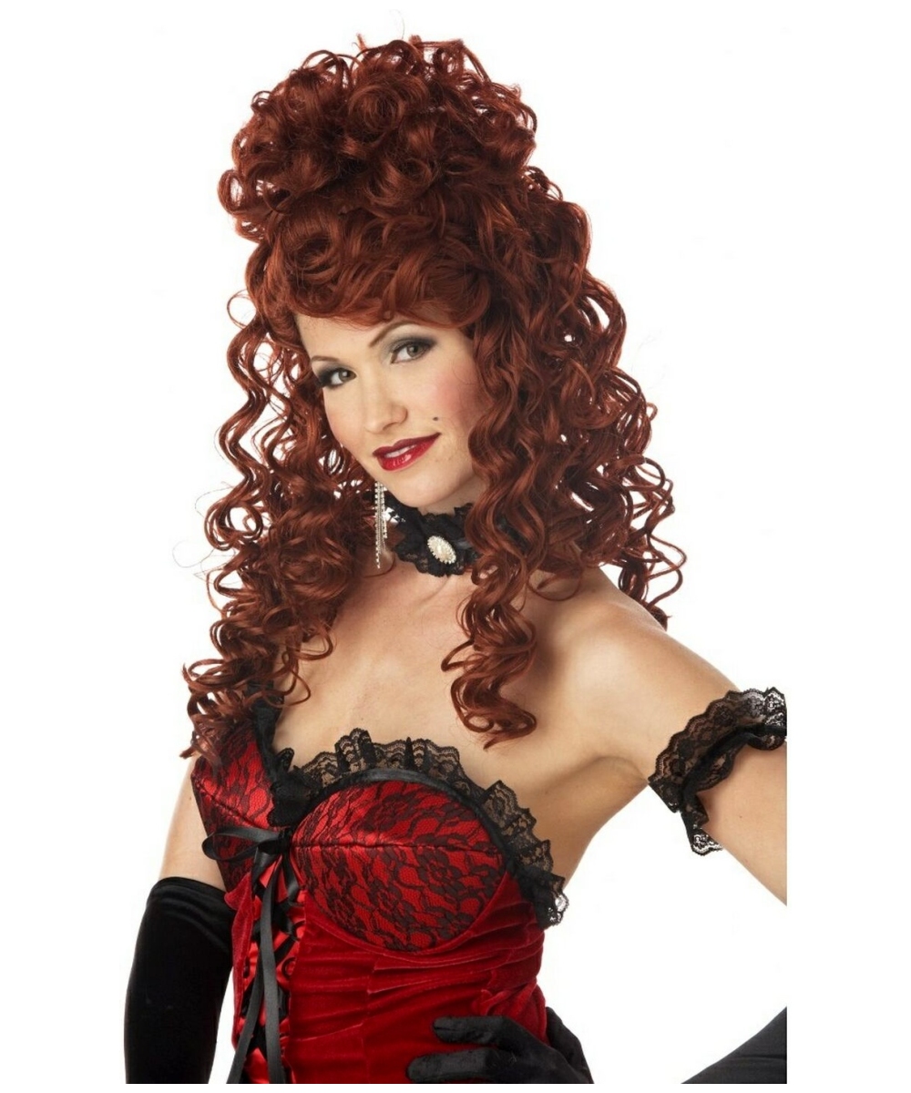 Saloon Girl Wig Adult Auburn Long Curly Saloon Girl Wig Adult Auburn Long Curly