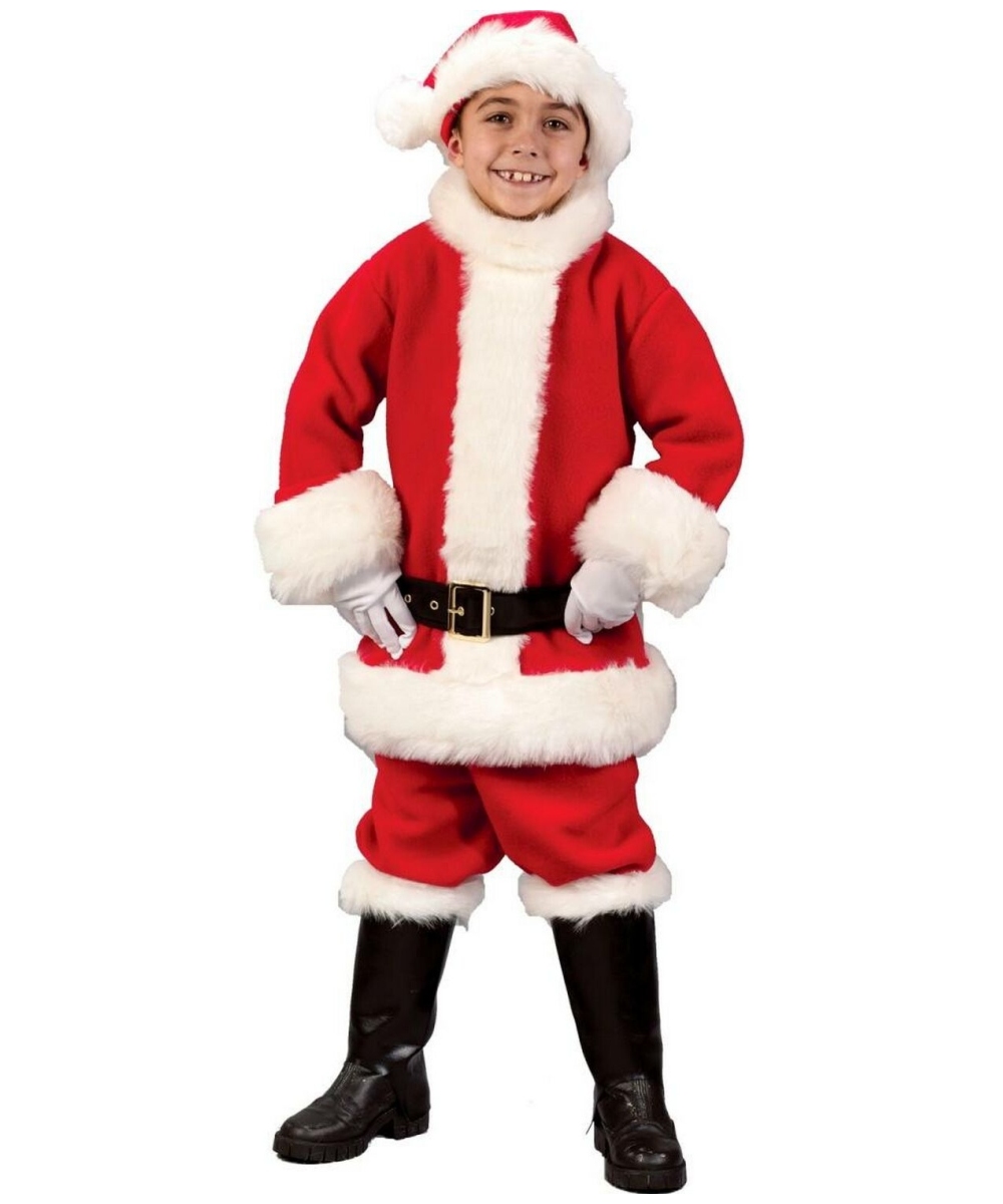 New Children Santa Boy Christmas Costume 5 Pcs Suit Xmas Dress Fancy Up 7-9 Year 