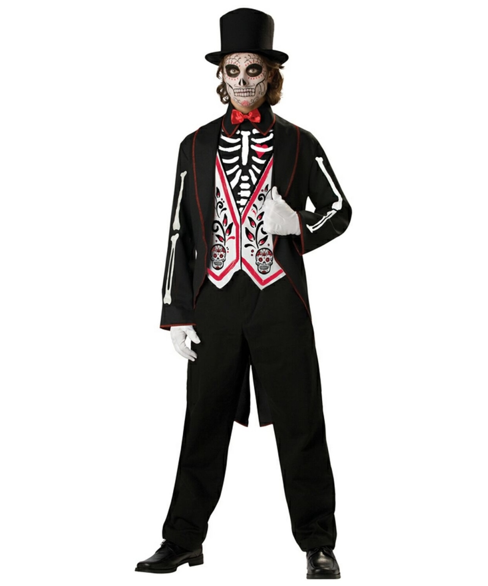 Adult Skeleton Groom Ghost Halloween Costume - Men Skelton Costumes