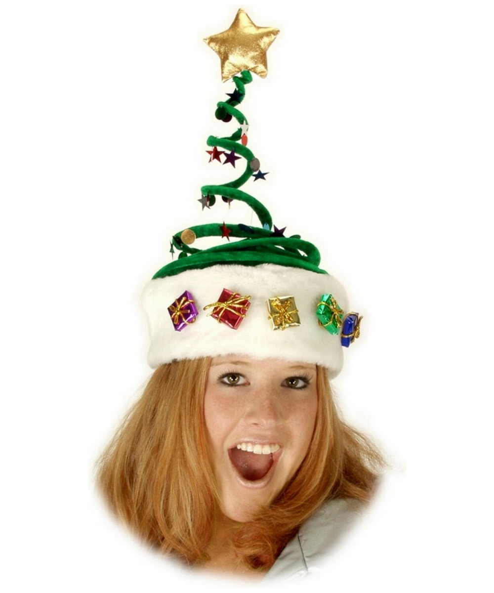 Springy Christmas Tree Hat