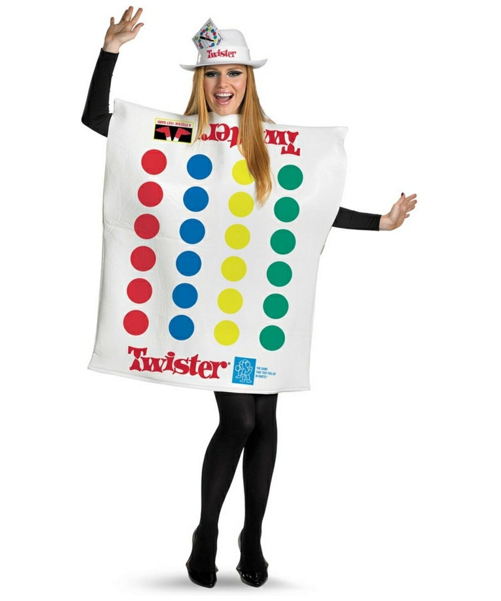 Twister deluxe costume retro adult costume dress hat & spinner purse si...