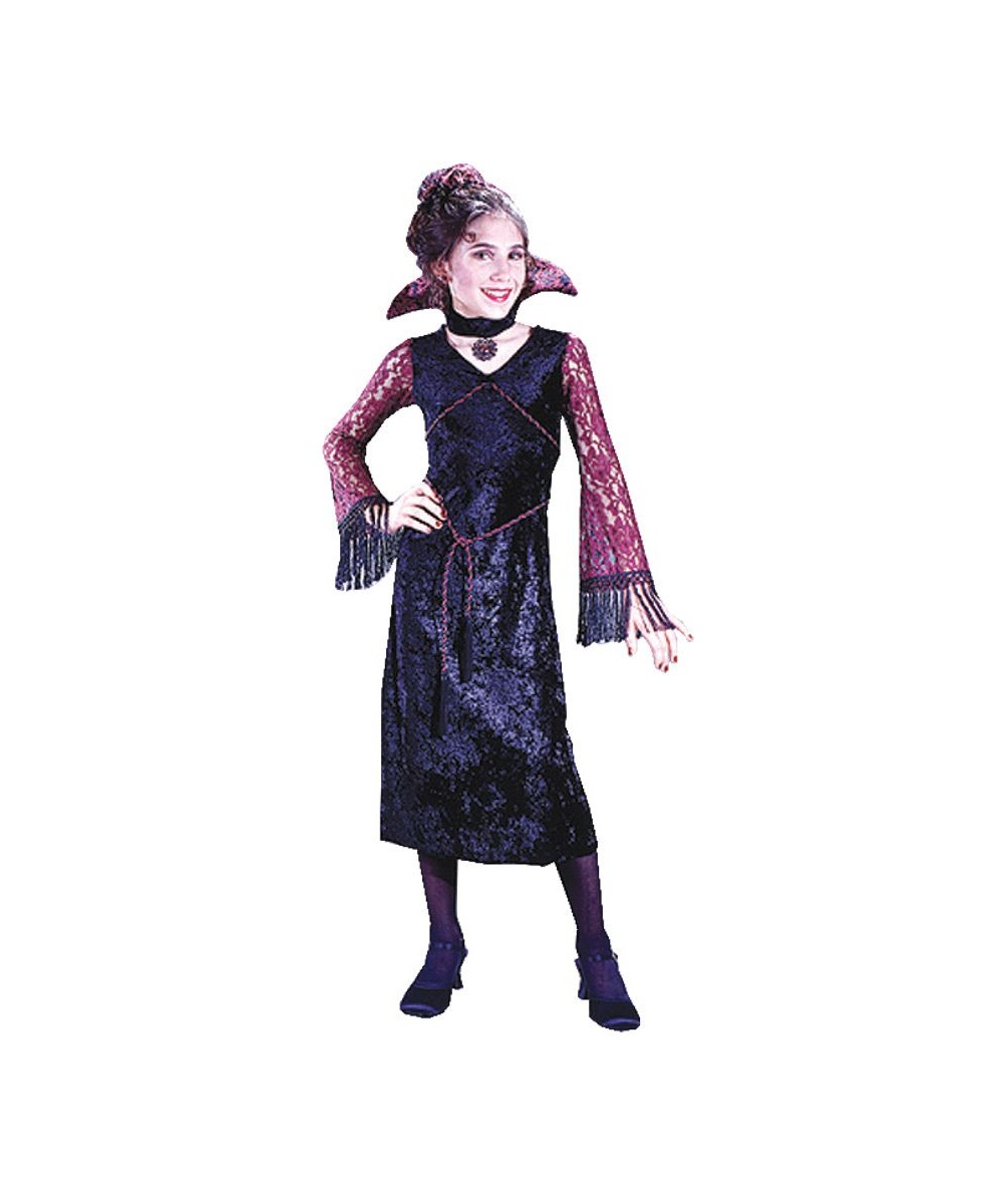  Gothic Lace Vampiress Child Costume
