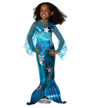 Blue Magical Mermaid Girl Costume