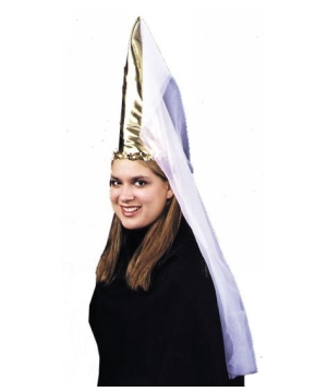 Gothic Cone Hat Gold - Costume Accessory
