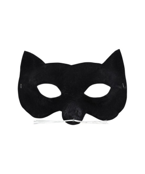 Cat Eye Mask Velvet - Costume Accessory