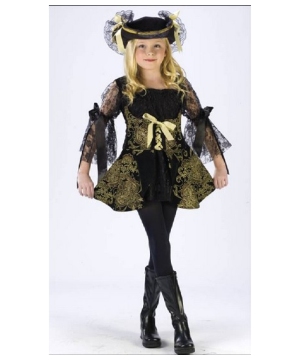 Kids Golden Pirate Halloween Costume - Girls Costume