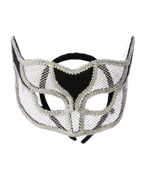 Silver Netted Venetian Mask