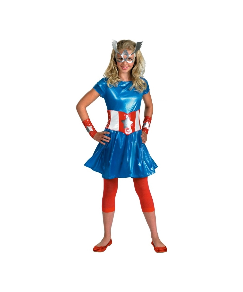  Girl Captain America Kids Costume