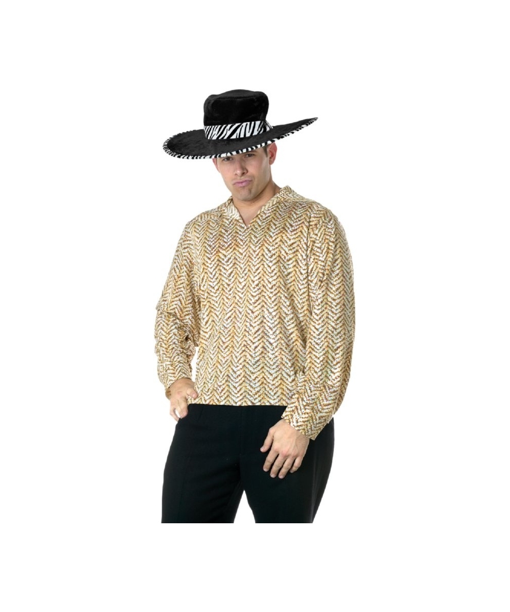  Gold Pimp Shirt Men Costume