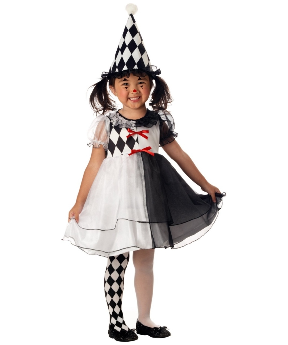 Clown Lil Harlequin Kids Costume - Girl Costumes