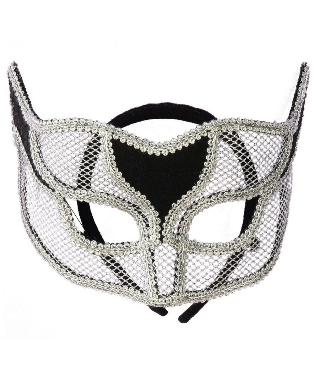  Silver Netted Venetian Mask