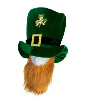 Leprechaun Hat With Beard - Adult Accessory
