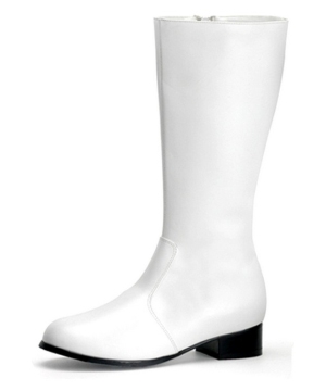 Kids White Go Go Boots - Girls Costume Halloween Shoes