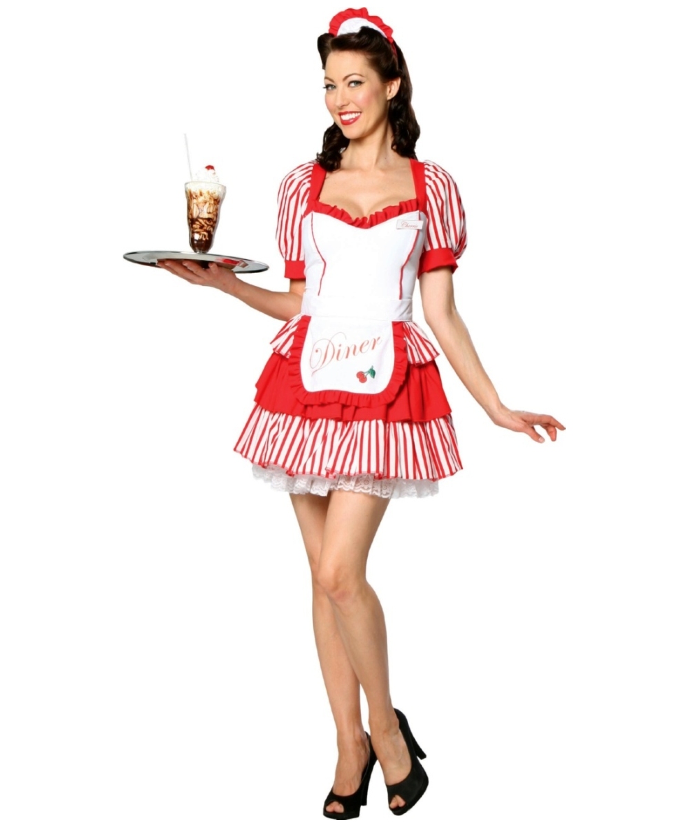 dress,Quality assurance Soda Shop Waitress 50's Diner Retro Red Turquo...